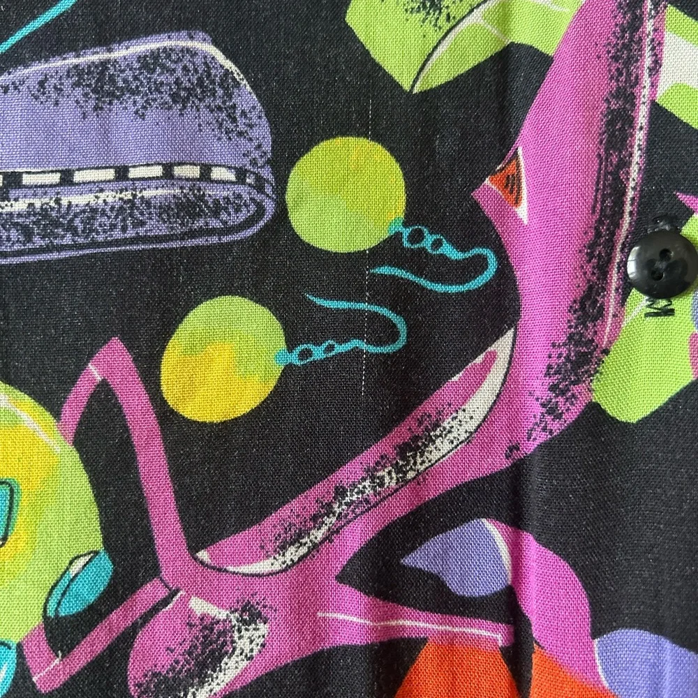 Vintage Amy Byers 90s mesh sleeve button up blouse Girls 7/8